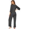 image:imageWiWi Bamboo Viscose Pajamas for Women Soft 34 Sleeve Pajama Sets Loose Knit Sleepwear Casual Pj Set SXXLCharcoal Heather