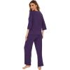 image:imageWiWi Bamboo Viscose Pajamas for Women Soft 34 Sleeve Pajama Sets Loose Knit Sleepwear Casual Pj Set SXXLDark Purple