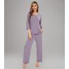 image:imageWiWi Bamboo Viscose Pajamas for Women Soft 34 Sleeve Pajama Sets Loose Knit Sleepwear Casual Pj Set SXXLViolet