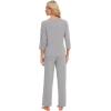 image:imageWiWi Bamboo Viscose Womens Pajama Set 34 Sleeve Pajamas Crewneck Sleepwear Sets Soft Loungewear Pjs with Pockets SXXLAheather Grey