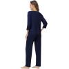 image:imageWiWi Bamboo Viscose Womens Pajama Set 34 Sleeve Pajamas Crewneck Sleepwear Sets Soft Loungewear Pjs with Pockets SXXLAnavy