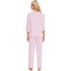 image:imageWiWi Bamboo Viscose Womens Pajama Set 34 Sleeve Pajamas Crewneck Sleepwear Sets Soft Loungewear Pjs with Pockets SXXLApink