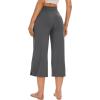 image:imageWiWi Bamboo Viscose womens capri pants Wide Leg Pajama Super Soft Lounge knit Sleep shorts Cooling Pj Bottoms SXXLBcharcoal