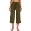 image:imageWiWi Bamboo Viscose womens capri pants Wide Leg Pajama Super Soft Lounge knit Sleep shorts Cooling Pj Bottoms SXXLBdark Army Green
