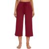 image:imageWiWi Bamboo Viscose womens capri pants Wide Leg Pajama Super Soft Lounge knit Sleep shorts Cooling Pj Bottoms SXXLBwine