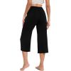 image:imageWiWi Bamboo Viscose womens capri pants Wide Leg Pajama Super Soft Lounge knit Sleep shorts Cooling Pj Bottoms SXXLCblack