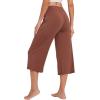 image:imageWiWi Bamboo Viscose womens capri pants Wide Leg Pajama Super Soft Lounge knit Sleep shorts Cooling Pj Bottoms SXXLCchocolate Brown