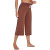 image:imageWiWi Bamboo Viscose womens capri pants Wide Leg Pajama Super Soft Lounge knit Sleep shorts Cooling Pj Bottoms SXXLCchocolate Brown