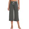 image:imageWiWi Bamboo Viscose womens capri pants Wide Leg Pajama Super Soft Lounge knit Sleep shorts Cooling Pj Bottoms SXXLCiron Grey