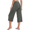 image:imageWiWi Bamboo Viscose womens capri pants Wide Leg Pajama Super Soft Lounge knit Sleep shorts Cooling Pj Bottoms SXXLCiron Grey