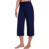 image:imageWiWi Bamboo Viscose womens capri pants Wide Leg Pajama Super Soft Lounge knit Sleep shorts Cooling Pj Bottoms SXXLCnavy