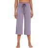 image:imageWiWi Bamboo Viscose womens capri pants Wide Leg Pajama Super Soft Lounge knit Sleep shorts Cooling Pj Bottoms SXXLCviolet