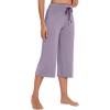 image:imageWiWi Bamboo Viscose womens capri pants Wide Leg Pajama Super Soft Lounge knit Sleep shorts Cooling Pj Bottoms SXXLCviolet