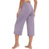 image:imageWiWi Bamboo Viscose womens capri pants Wide Leg Pajama Super Soft Lounge knit Sleep shorts Cooling Pj Bottoms SXXLCviolet