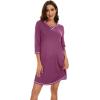 image:imageWiWi Nightgowns for Women 34 Sleeve Sleep Shirts Super Soft Pajamas Gowns Viscose from Bamboo Cooling Nightwear SXXLAbeet Red