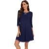 image:imageWiWi Nightgowns for Women 34 Sleeve Sleep Shirts Super Soft Pajamas Gowns Viscose from Bamboo Cooling Nightwear SXXLAnavy