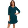 image:imageWiWi Nightgowns for Women 34 Sleeve Sleep Shirts Super Soft Pajamas Gowns Viscose from Bamboo Cooling Nightwear SXXLApeacock Green
