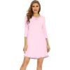 image:imageWiWi Nightgowns for Women 34 Sleeve Sleep Shirts Super Soft Pajamas Gowns Viscose from Bamboo Cooling Nightwear SXXLApink