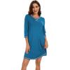 image:imageWiWi Nightgowns for Women 34 Sleeve Sleep Shirts Super Soft Pajamas Gowns Viscose from Bamboo Cooling Nightwear SXXLAteal Blue