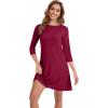 image:imageWiWi Nightgowns for Women 34 Sleeve Sleep Shirts Super Soft Pajamas Gowns Viscose from Bamboo Cooling Nightwear SXXLBwine