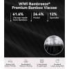 image:imageWiWi Pajamas for Women Bamboo Viscose Soft Ribbed Sleepwear Button Down Top and Pants 2 Piece Loungewear SXXLBblack