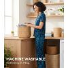 image:imageWiWi Pajamas for Women Bamboo Viscose Soft Ribbed Sleepwear Button Down Top and Pants 2 Piece Loungewear SXXLBblue Floral