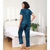 image:imageWiWi Pajamas for Women Bamboo Viscose Soft Ribbed Sleepwear Button Down Top and Pants 2 Piece Loungewear SXXLBblue Floral