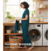 image:imageWiWi Pajamas for Women Bamboo Viscose Soft Ribbed Sleepwear Button Down Top and Pants 2 Piece Loungewear SXXLBdeep Teal