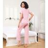 image:imageWiWi Pajamas for Women Bamboo Viscose Soft Ribbed Sleepwear Button Down Top and Pants 2 Piece Loungewear SXXLBpink