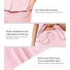 image:imageWiWi Pajamas for Women Bamboo Viscose Soft Ribbed Sleepwear Button Down Top and Pants 2 Piece Loungewear SXXLBpink