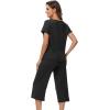 image:imageWiWi Pajamas for Women Soft Knit Capri Pants Pajama Sets Summer Pjs Sleepwear Comfy Lounge Set Viscose from Bamboo SXXLBblack