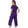 image:imageWiWi Pajamas for Women Soft Knit Capri Pants Pajama Sets Summer Pjs Sleepwear Comfy Lounge Set Viscose from Bamboo SXXLBdark Purple