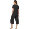 image:imageWiWi Pajamas for Women Soft Knit Capri Pants Pajama Sets Summer Pjs Sleepwear Comfy Lounge Set Viscose from Bamboo SXXLCblack