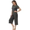 image:imageWiWi Pajamas for Women Soft Knit Capri Pants Pajama Sets Summer Pjs Sleepwear Comfy Lounge Set Viscose from Bamboo SXXLCiron Grey