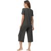 image:imageWiWi Pajamas for Women Soft Knit Capri Pants Pajama Sets Summer Pjs Sleepwear Comfy Lounge Set Viscose from Bamboo SXXLCiron Grey