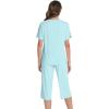 image:imageWiWi Pajamas for Women Soft Knit Capri Pants Pajama Sets Summer Pjs Sleepwear Comfy Lounge Set Viscose from Bamboo SXXLEaqua