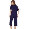 image:imageWiWi Pajamas for Women Soft Knit Capri Pants Pajama Sets Summer Pjs Sleepwear Comfy Lounge Set Viscose from Bamboo SXXLEnavy