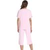 image:imageWiWi Pajamas for Women Soft Knit Capri Pants Pajama Sets Summer Pjs Sleepwear Comfy Lounge Set Viscose from Bamboo SXXLEpink