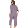 image:imageWiWi Pajamas for Women Soft Knit Capri Pants Pajama Sets Summer Pjs Sleepwear Comfy Lounge Set Viscose from Bamboo SXXLEviolet