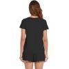 image:imageWiWi Soft Viscose from Bamboo Pajamas for Women Summer Short Sleeve Top with Shorts Pajama Set Cooling Sleepwear SXXLBlack