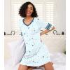 image:imageWiWi Super Soft Nightgowns for Women 34 Sleeve Cooling Nightshirts Sleepwear Bamboo Viscose Dress S4XBlight Blue Stars