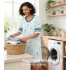 image:imageWiWi Super Soft Nightgowns for Women 34 Sleeve Cooling Nightshirts Sleepwear Bamboo Viscose Dress S4XBlight Blue Stars