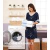 image:imageWiWi Super Soft Nightgowns for Women 34 Sleeve Cooling Nightshirts Sleepwear Bamboo Viscose Dress S4XBnavy Stars