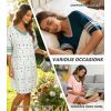 image:imageWiWi Super Soft Nightgowns for Women 34 Sleeve Cooling Nightshirts Sleepwear Bamboo Viscose Dress S4XBpeacock Blue