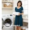 image:imageWiWi Super Soft Nightgowns for Women 34 Sleeve Cooling Nightshirts Sleepwear Bamboo Viscose Dress S4XBpeacock Blue