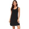 image:imageWiWi Tank Nightgown for Women Soft Comfy Sleeveless Sleep Gowns Viscose from Bamboo Cooling Sleepwear SXXLDblack