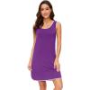 image:imageWiWi Tank Nightgown for Women Soft Comfy Sleeveless Sleep Gowns Viscose from Bamboo Cooling Sleepwear SXXLDpurple