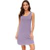 image:imageWiWi Tank Nightgown for Women Soft Comfy Sleeveless Sleep Gowns Viscose from Bamboo Cooling Sleepwear SXXLDviolet