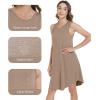 image:imageWiWi Tank Nightgown for Women Soft Comfy Sleeveless Sleep Gowns Viscose from Bamboo Cooling Sleepwear SXXLEcamel
