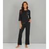 image:imageWiWi Viscose Bamboo Pajamas for Women 34 Sleeve Tops and Long Pants Sleepwear Pajama Set Soft Pjs Sets SXXLBlack